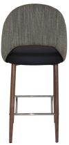 STOOL CHEVRON 750 METAL LGT WALNU + NARLA BASALT/BLACK VINYL
