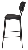 STOOL KANSAS BLACK - VINYL BLACK (BACK & SEAT)