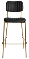 STOOL KANSAS BRASS - VINYL BLACK (BACK & SEAT)