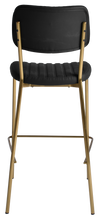STOOL KANSAS BRASS - VINYL BLACK (BACK & SEAT)