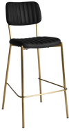 STOOL KANSAS BRASS - VINYL BLACK (BACK & SEAT)