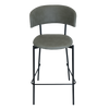 STOOL LUGANO UPH 2 BLACK - PELLE SAGE