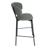 STOOL LUGANO UPH 2 BLACK - PELLE SAGE