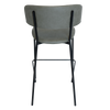 STOOL LUGANO UPH 2 BLACK - PELLE SAGE