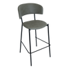 STOOL LUGANO UPH 2 BLACK - PELLE SAGE
