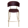 STOOL LUGANO UPH 2 BRASS - EASTWOOD BORDEAUX