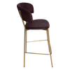 STOOL LUGANO UPH 2 BRASS - EASTWOOD BORDEAUX