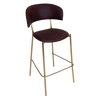 STOOL LUGANO UPH 2 BRASS - EASTWOOD BORDEAUX