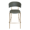 STOOL LUGANO UPH 2 BRASS - PELLE SAGE