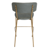 STOOL LUGANO UPH 2 BRASS - PELLE SAGE