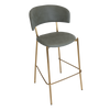 STOOL LUGANO UPH 2 BRASS - PELLE SAGE