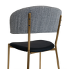STOOL LUGANO UPH 2 BRASS - VINYL BLACK/ NARLA BASALT
