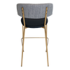 STOOL LUGANO UPH 2 BRASS - VINYL BLACK/ NARLA BASALT