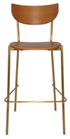 STOOL MARCO BRASS - LIGHT OAK