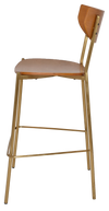 STOOL MARCO BRASS - LIGHT OAK