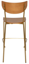 STOOL MARCO BRASS - LIGHT OAK