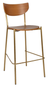 STOOL MARCO BRASS - LIGHT OAK