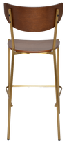 STOOL MARCO BRASS - LIGHT WALNUT