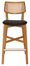 STOOL PHOENIX RATTAN LIGHT OAK - VINYL BLACK