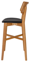 STOOL PHOENIX RATTAN LIGHT OAK - VINYL BLACK