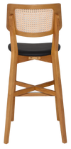 STOOL PHOENIX RATTAN LIGHT OAK - VINYL BLACK