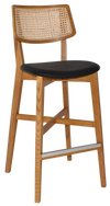 STOOL PHOENIX RATTAN LIGHT OAK - VINYL BLACK
