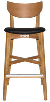 STOOL RIALTO LIGHTOAK - VINYL BLACK