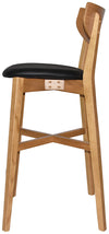 STOOL RIALTO LIGHTOAK - VINYL BLACK