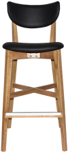 STOOL RIALTO UPH 2 LIGHTOAK - VINYL BLACK