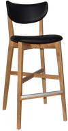 STOOL RIALTO UPH 2 LIGHTOAK - VINYL BLACK