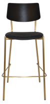 STOOL TEXAS BRASS - BLACK - VINYL BLACK