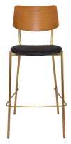 STOOL TEXAS BRASS - LIGHT OAK - VINYL BLACK