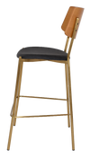 STOOL TEXAS BRASS - LIGHT OAK - VINYL BLACK