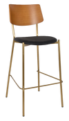 STOOL TEXAS BRASS - LIGHT OAK - VINYL BLACK