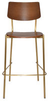 STOOL TEXAS BRASS - LIGHT WALNUT