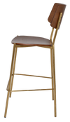 STOOL TEXAS BRASS - LIGHT WALNUT