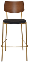 STOOL TEXAS BRASS - LIGHT WALNUT - VINYL BLACK