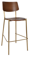 STOOL TEXAS BRASS - LIGHT WALNUT