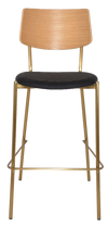 STOOL TEXAS BRASS - NATURAL - VINYL BLACK