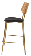 STOOL TEXAS BRASS - NATURAL - VINYL BLACK