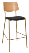 STOOL TEXAS BRASS - NATURAL - VINYL BLACK