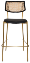 STOOL TEXAS BRASS - RATTAN BLACK - VINYL BLACK