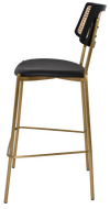STOOL TEXAS BRASS - RATTAN BLACK - VINYL BLACK
