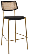 STOOL TEXAS BRASS - RATTAN BLACK - VINYL BLACK