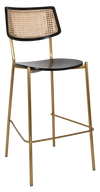 STOOL TEXAS BRASS - RATTAN BLACK