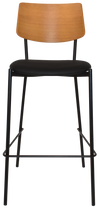 STOOL TEXAS BLACK - LIGHT OAK - VINYL BLACK