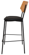 STOOL TEXAS BLACK - LIGHT OAK - VINYL BLACK