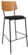 STOOL TEXAS BLACK - LIGHT OAK - VINYL BLACK
