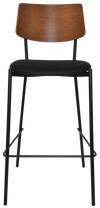 STOOL TEXAS BLACK - LIGHT WALNUT - VINYL BLACK