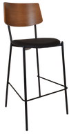 STOOL TEXAS BLACK - LIGHT WALNUT - VINYL BLACK